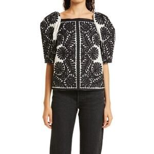 Ulla Johnson Alessia Top Graphite Cotton/Silk Blend - Size 2